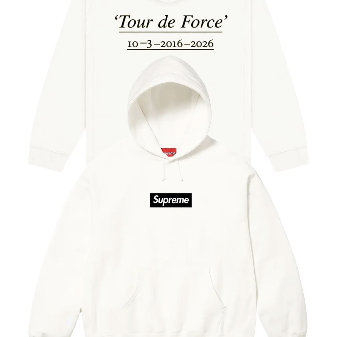 [Supreme] 슈프림 파리 10주년 박스 로고 후드 화이트
