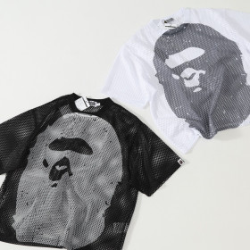 [BAPE] 베이프 워터 프린트 에이프 헤드 메쉬 릴렉스드 핏 티셔츠