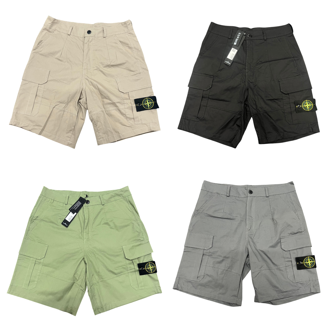 [STONE ISLAND] 스톤아일랜드 로고 패치 카고 쇼츠