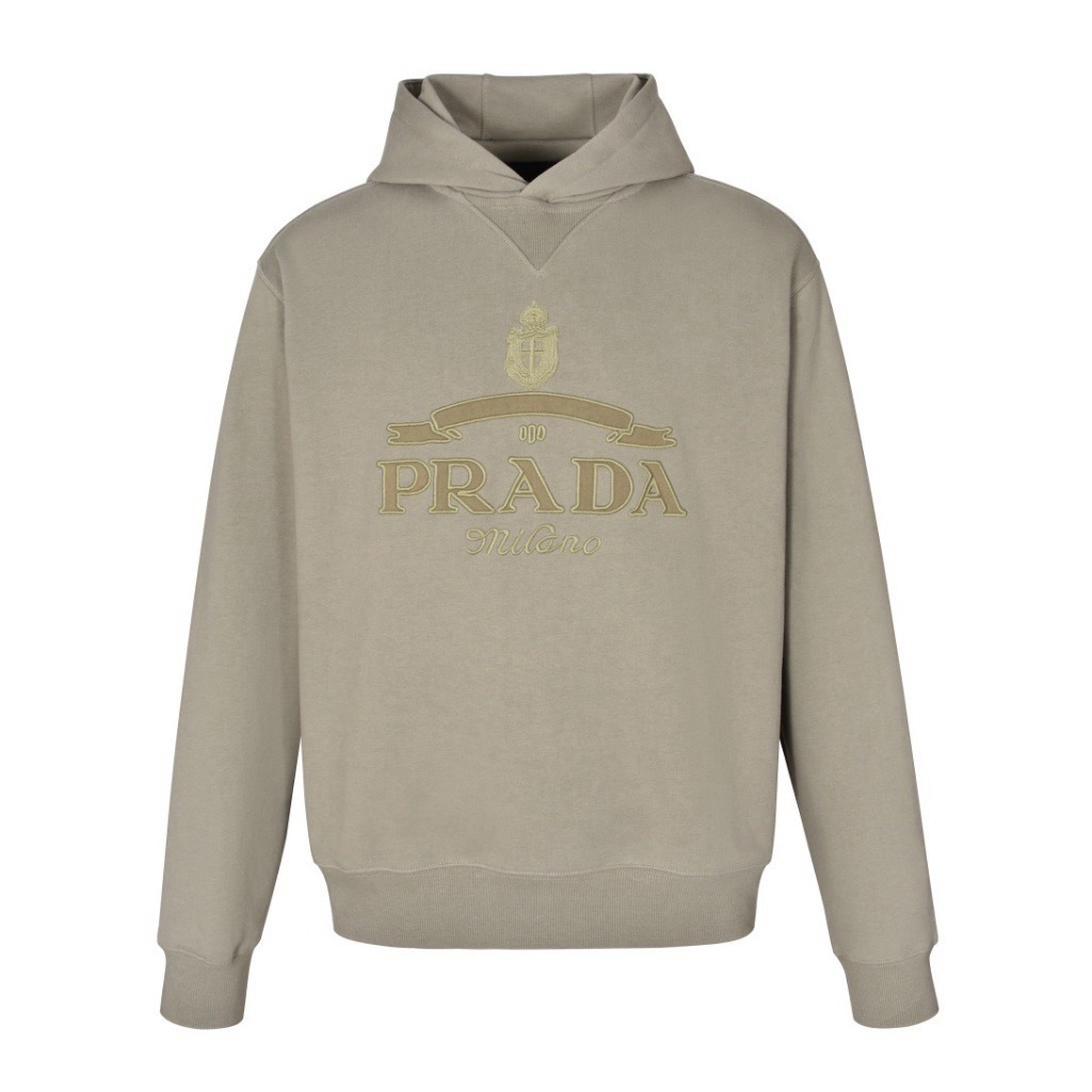 [PRADA] 프라다 밀라노 아플리케 로고 워싱 후드 티셔츠