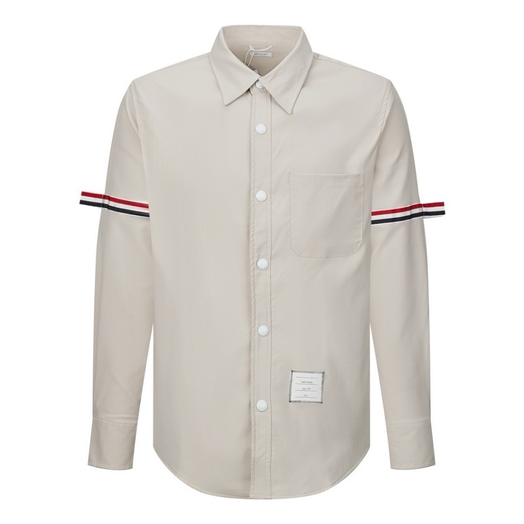 [ThomBrowne]  톰브라운 암밴드 나일론 셔츠 자켓 - 베이지