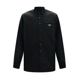 [Prada] 프라다 플레이트 로고 지퍼 포켓 셔츠