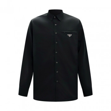 [Prada] 프라다 플레이트 로고 지퍼 포켓 셔츠