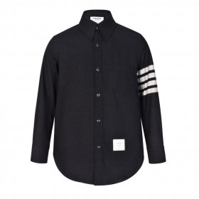 [ThomBrowne] 4bar 톰브라운 사선 암밴드 울 셔츠 자켓 - 네이비