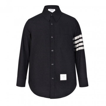 [ThomBrowne] 4bar 톰브라운 사선 암밴드 울 셔츠 자켓 - 네이비