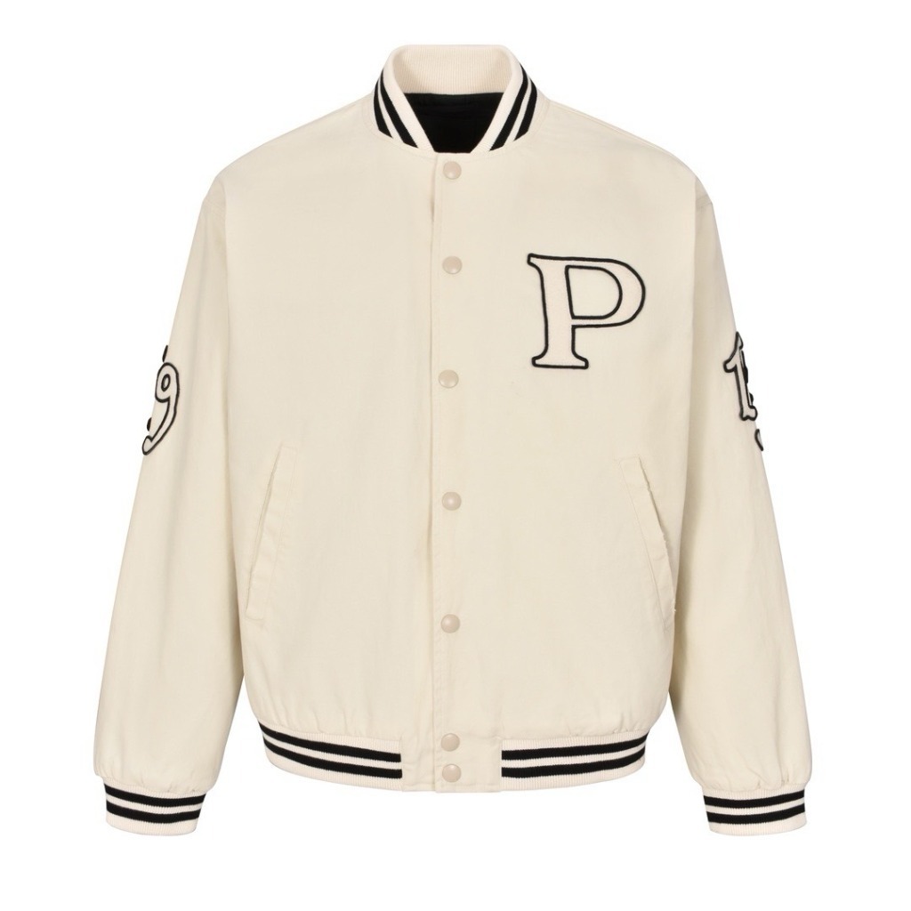 [Prada] 프라다 리나일론 봄버 자켓 패치 - 아이보리