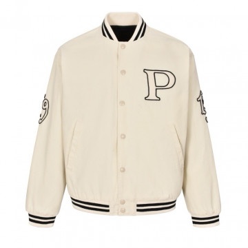 [Prada] 프라다 리나일론 봄버 자켓 패치 - 아이보리