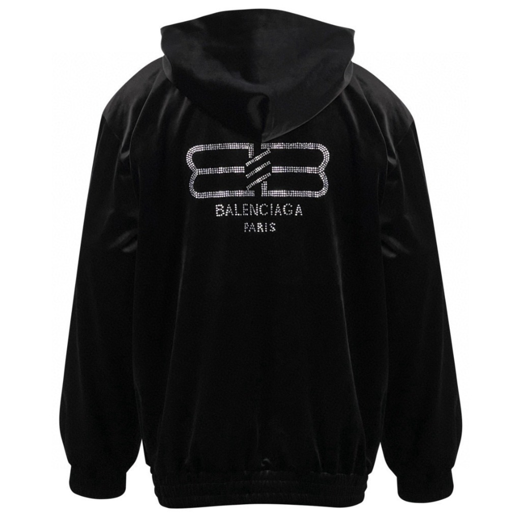 [Balenciaga] 발렌시아가 큐빅 로고  벨벳 후드 자켓