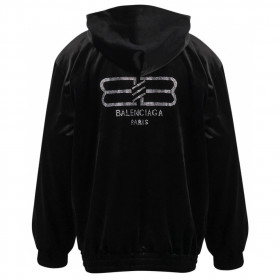 [Balenciaga] 발렌시아가 큐빅 로고  벨벳 후드 자켓
