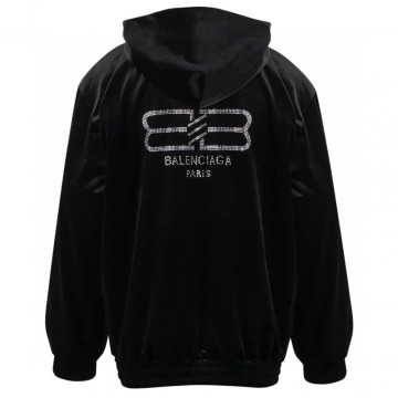 [Balenciaga] 발렌시아가 큐빅 로고  벨벳 후드 자켓