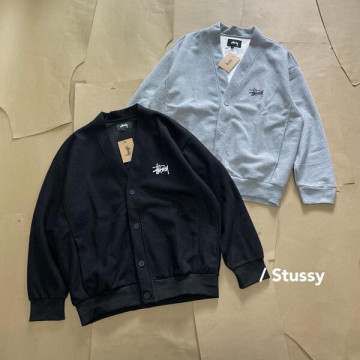 [Stussy] 스투시 와플 맨투맨 브이넥 가디건