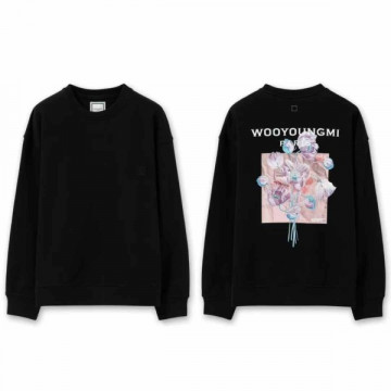 [Wooyoungmi] 우영미 3D 플라워 백로고 스웨트셔츠