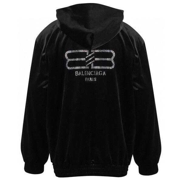 [Balenciaga] 발렌시아가 3B 큐빅 로고 벨벳 후드 자켓