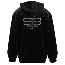 [Balenciaga] 발렌시아가 3B 큐빅 로고 벨벳 후드 자켓