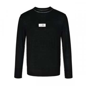[Maison Margiela] MM6 메종마르지엘라 블랙 버진 울 로고 패치 스웨터