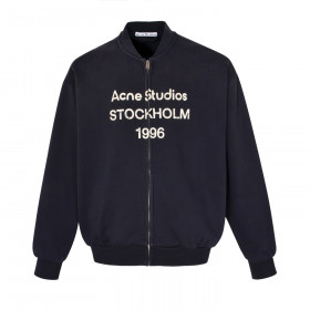[AcneStudios] 아크네스튜디오 블랙 로고 코튼 블렌드 집업 스웨트셔츠
