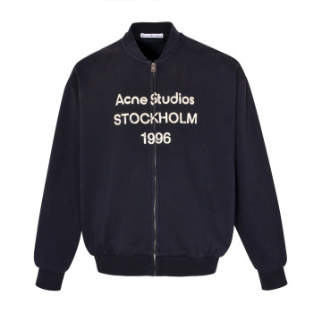 [AcneStudios] 아크네스튜디오 블랙 로고 코튼 블렌드 집업 스웨트셔츠