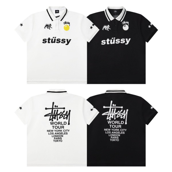[Stussy] 스투시 풋볼 피케 반팔 카라티셔츠