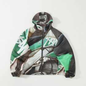 [Stussy] 스투시 비치 쉘 바자 프린트 멀티 후드 자켓